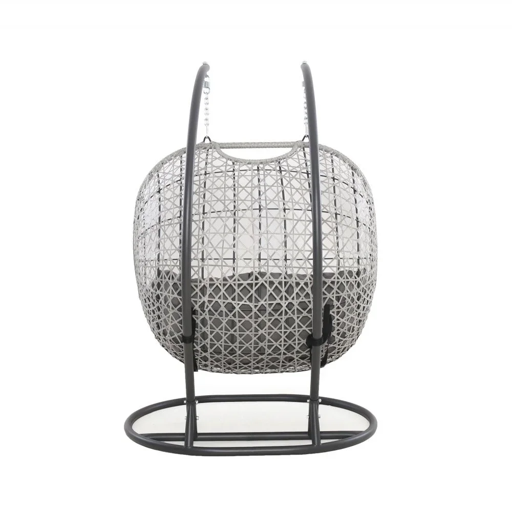 Wicker 2-Seater Swings Oversize Basket Chairs With Strong Frame Modern Garden Double-Seat Hanging Chair Rattan Outdoor Furniture