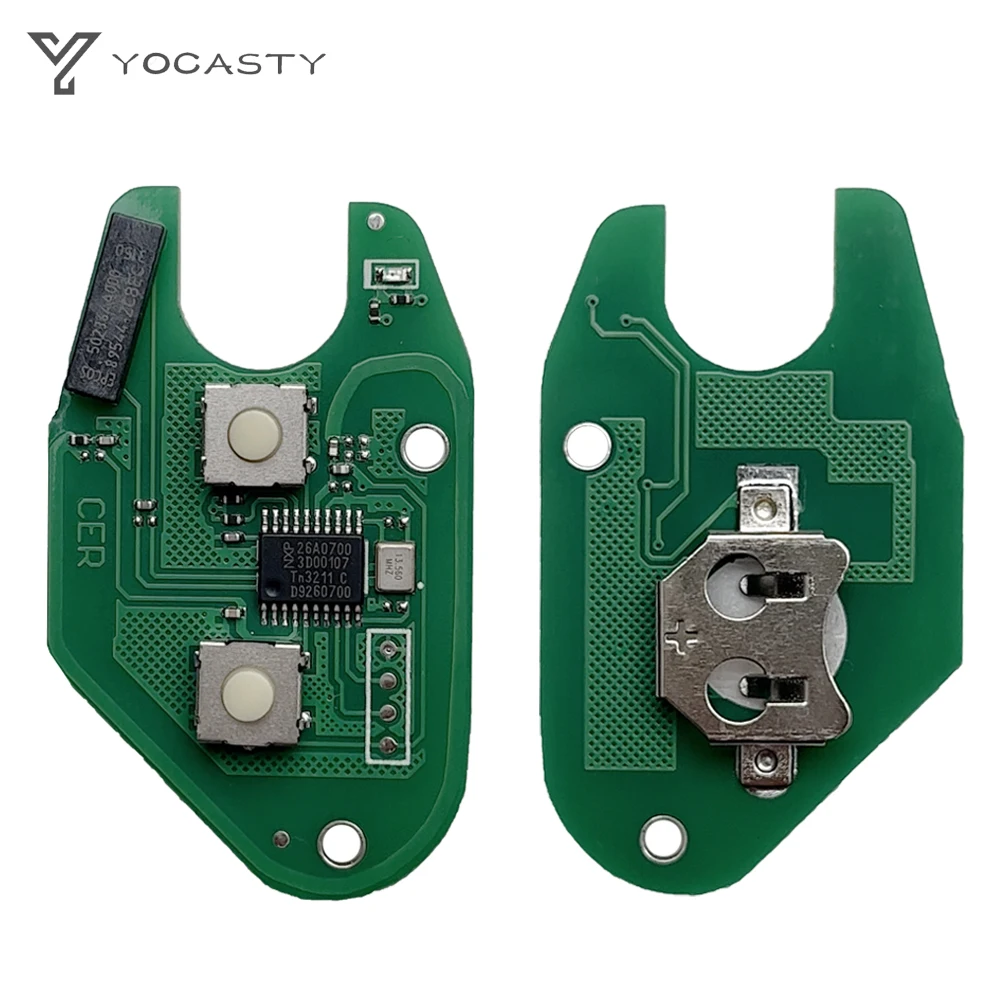 YOCASTY Remote Car Key Fob 433MHz ID46 Chip PCF7946 2 Buttons NE73 VAC102 Blade For Renault Traffic Master Movano Kangoo Vivaro