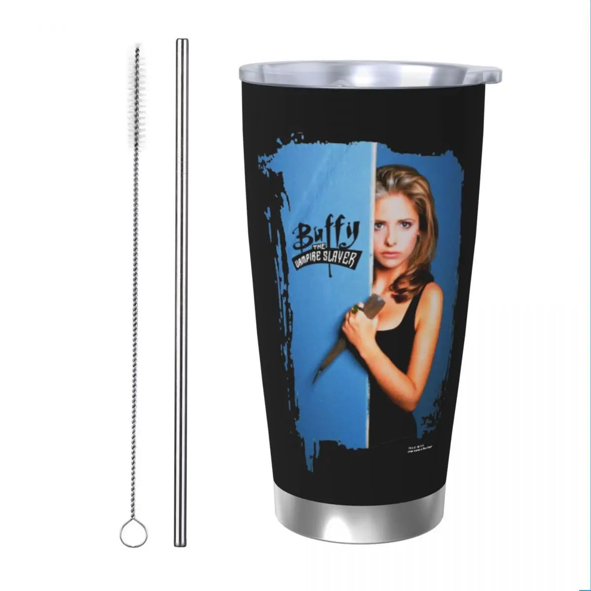 Buffy The Vampire Slayer Insulated Tumbler with Lid Demon Vacuum Thermal Mug Office Home Car Bottle Cup, 20oz