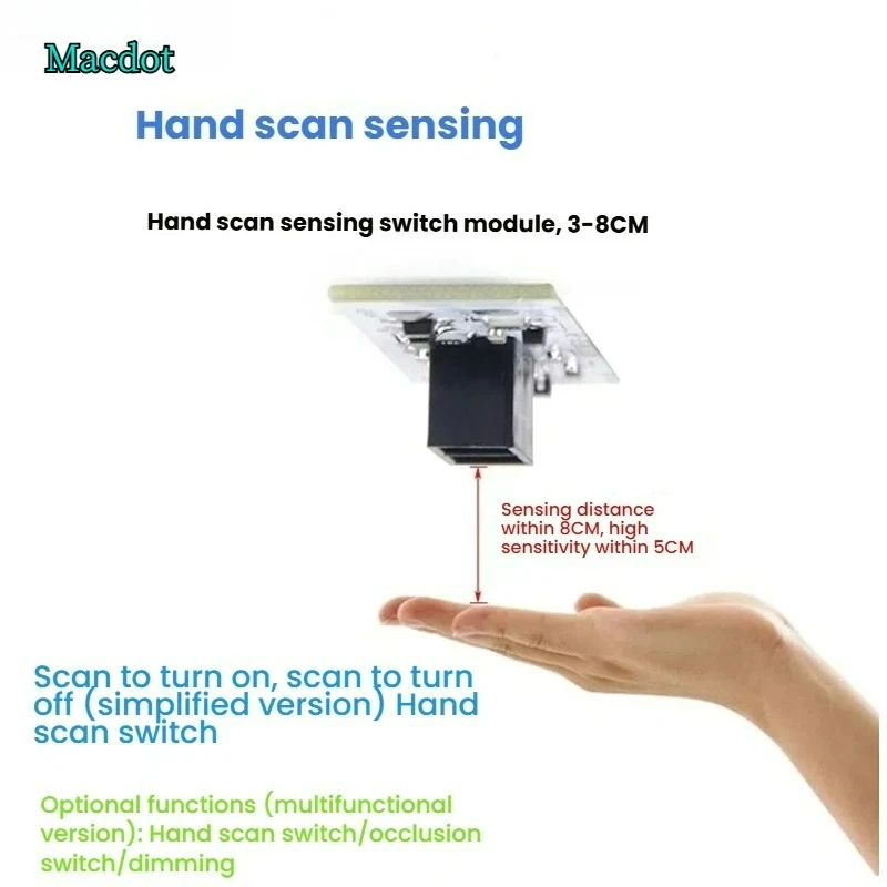 

Hand Wave Sensor Switch Control Module LED Light for Cabinets Wardrobes Shoe Racks 5V-12V-24V Compatible Indoor Use