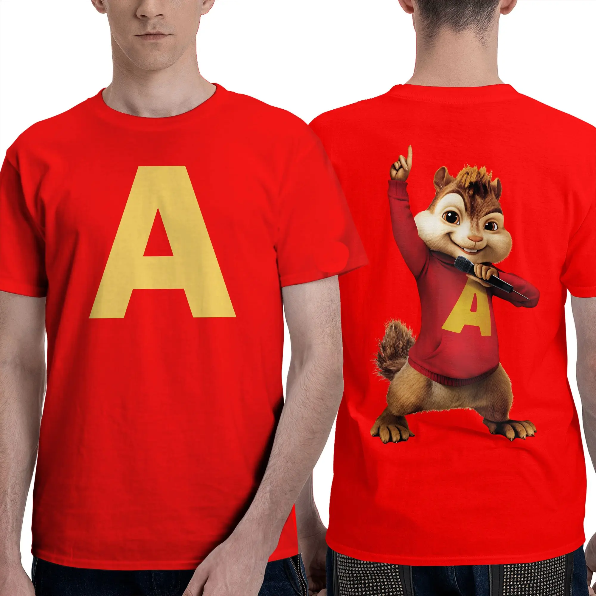 Vintage Alvin and The Chipmunks T-Shirts for Men Round Neck Cotton T Shirt  Short Sleeve Tee Shirt Original Clothing
