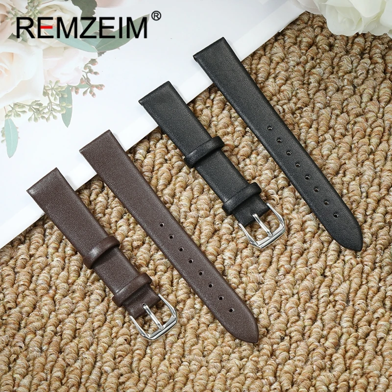 

Black Brown Red White PU Leather Watchband Belt 10mm 12mm 14mm 16mm 18mm 20mm 22mm Replacement Wristband Ultra-thin Watch Strap
