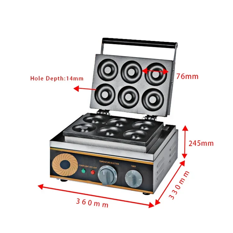 Commercial Donut Machine Electric Heating Five Grid Six Grid Twelve Grid Donut Waffle Machine