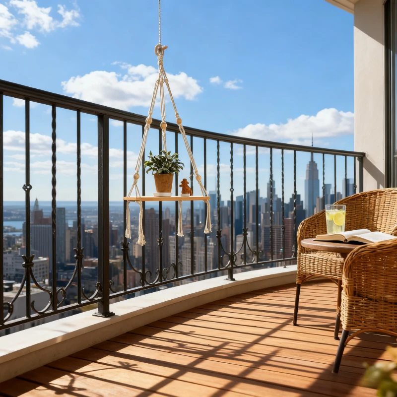 

Cotton Rope Braided Triangle Plant Stand Corner Decor Multi-Functional Hanging Basket Rack Suitable for Guesthouse Living Rooms