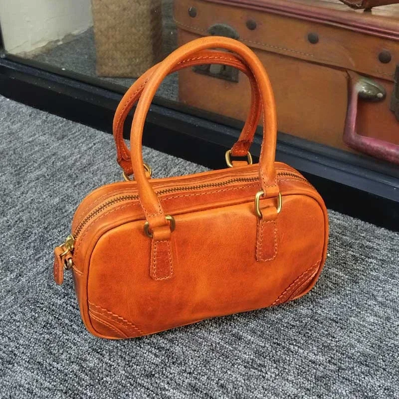 Vintage Niche luksusowe torebki z prawdziwej skóry elegancka torba do gry w kręgle o dużej pojemności 2024 nowy na wszystkie mecze Bolsas Mujer