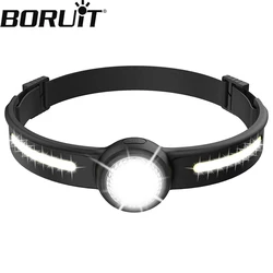 BORUiT GT10 LED Headlamp XPG 1000LM USB C Rechargeable Waterproof Head Torch Foldable Lightweight Headlight for Camping Fishing