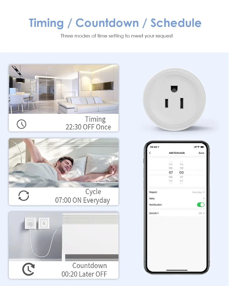 Smart Wifi Plug US MX Standard Wireless Outlet Remote Control Smart Home Appliances Work With Alexa Google Home Voice Control