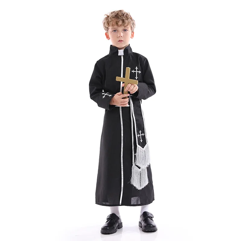 

Kids Fashion Halloween Cosplay Costume Boys Pastoral Party Makeup Performance Outfit Children School Stage Role-playing Robe