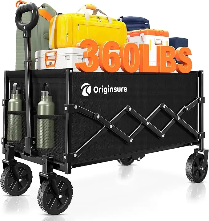 

Collapsible Wagon Cart Foldable - Portable Heavy Duty Folding Beach Wagons With Wheels - Outdoor Utility Carts