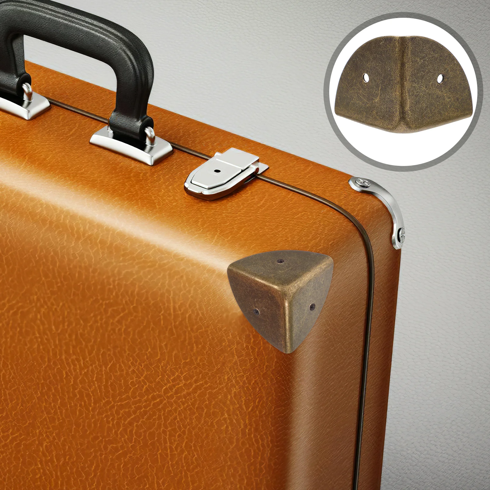 

12Pcs Metal Corner Protectors Heavy Duty Vintage Triangle Edge Guards for Suitcase Wooden Desk Table Corners