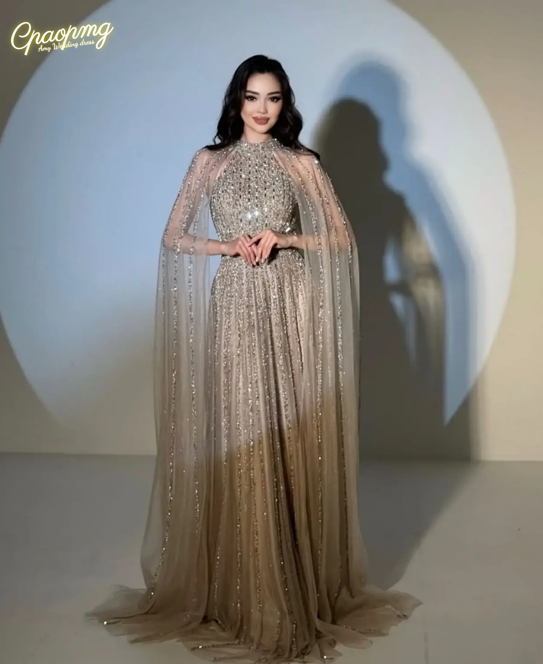 

Customized Elegant Prom Dresses Off Shoulder Long Sleeves O neck Evening Dresses Robes De Party Dresses فساتين مناس