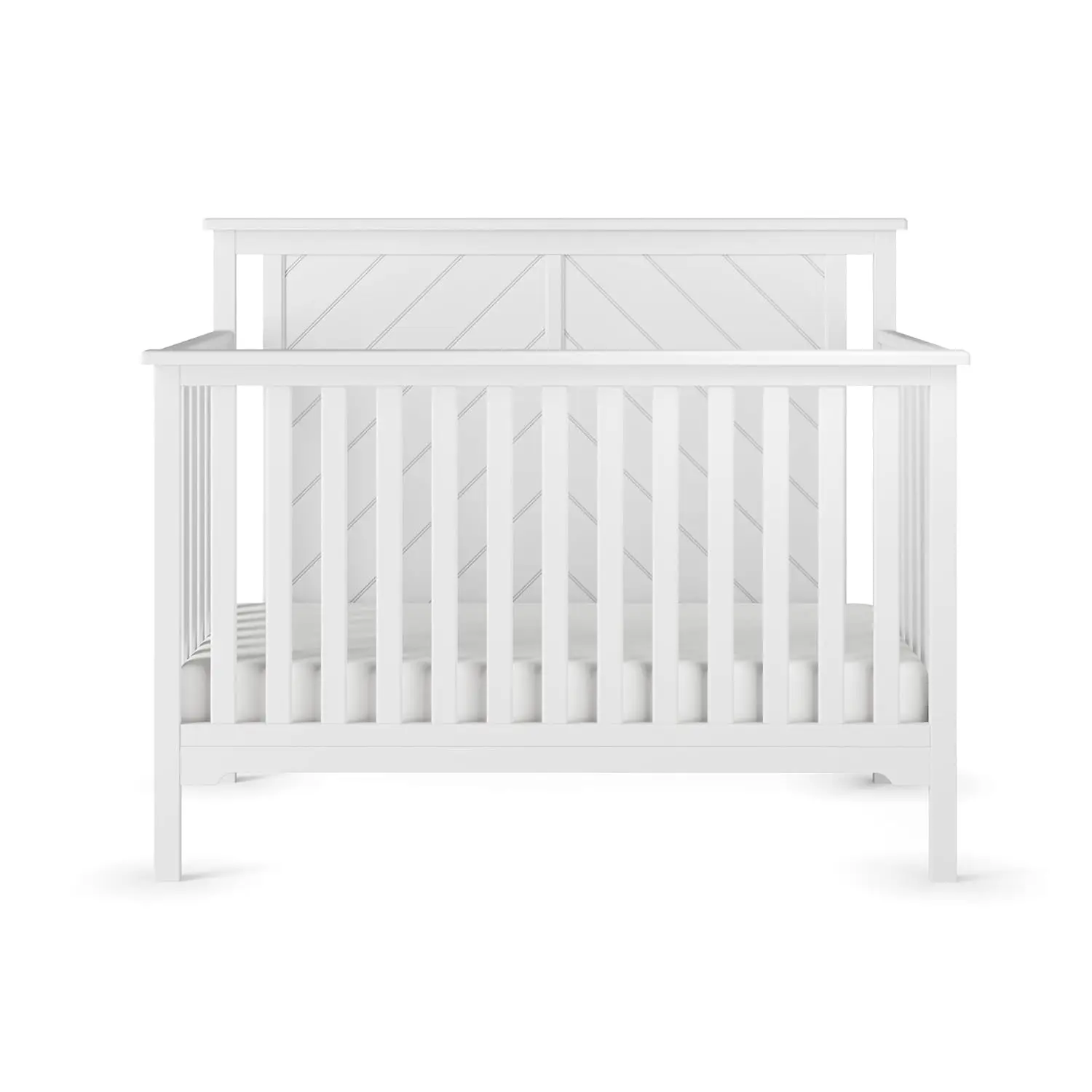 Child Craft Hampton Flat Top 4-in-1 Convertible Crib, Baby Crib Converts to Day Bed, Toddler Bed and Full Size Bed, 3 Adjustable