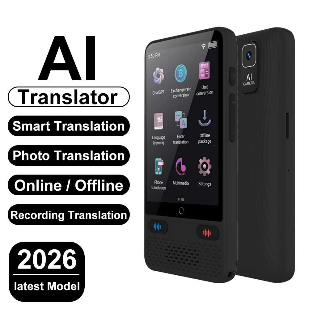 

Портативное устройство для перевода речи с поддержкой 138 языков, голосового перевода, офлайн-перевода и записи голоса и видео.