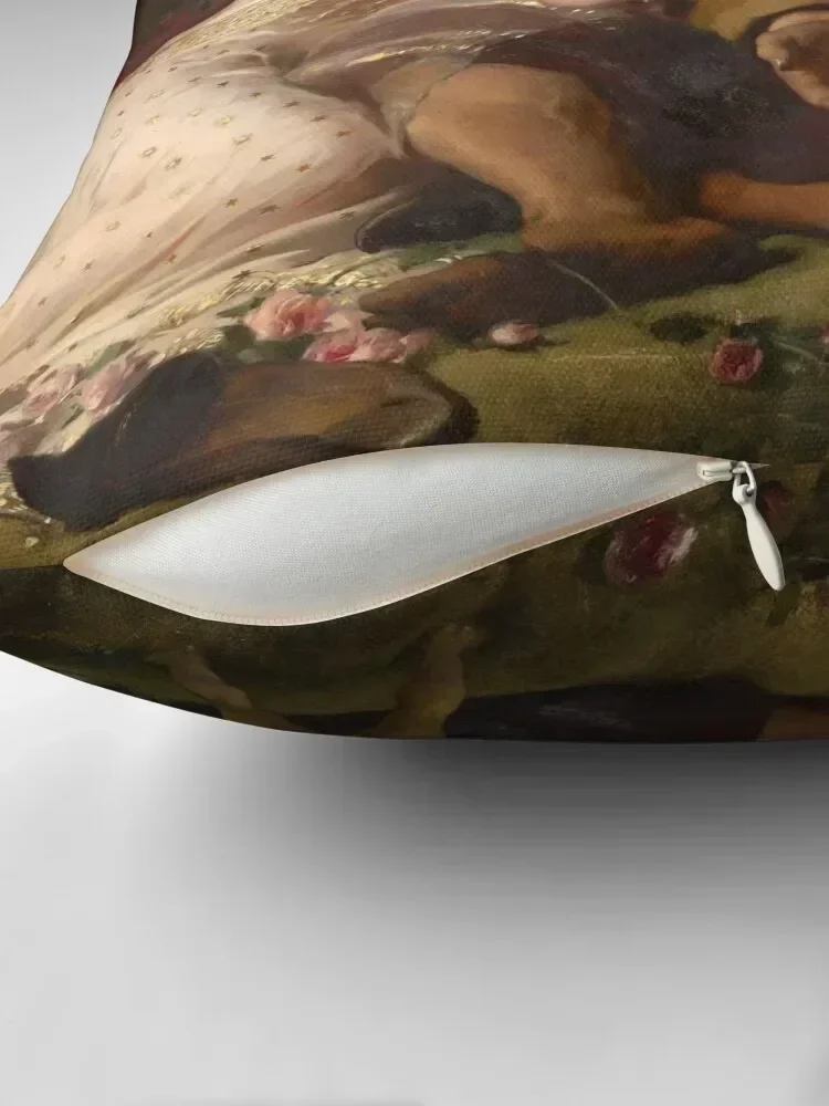 Scene from A Midsummer Night's Dream Titania and Bottom by Edwin Henry Landseer (1848) Throw Pillow Anime Pillowcase pillow