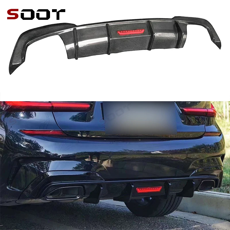 

For BMW 3 Series G20 G28 325 330li 2019-2022 TA Style Carbon Fiber Rear Lip Diffuser Back Bumper Spoiler Separator Auto Parts