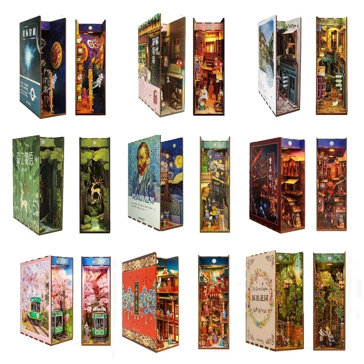 

Миниатюрные секретные садовые подставки для книг, сделай сам, деревянный книжный уголок, полка, комплект вставок, книжная полка, кукольные домики, игрушки