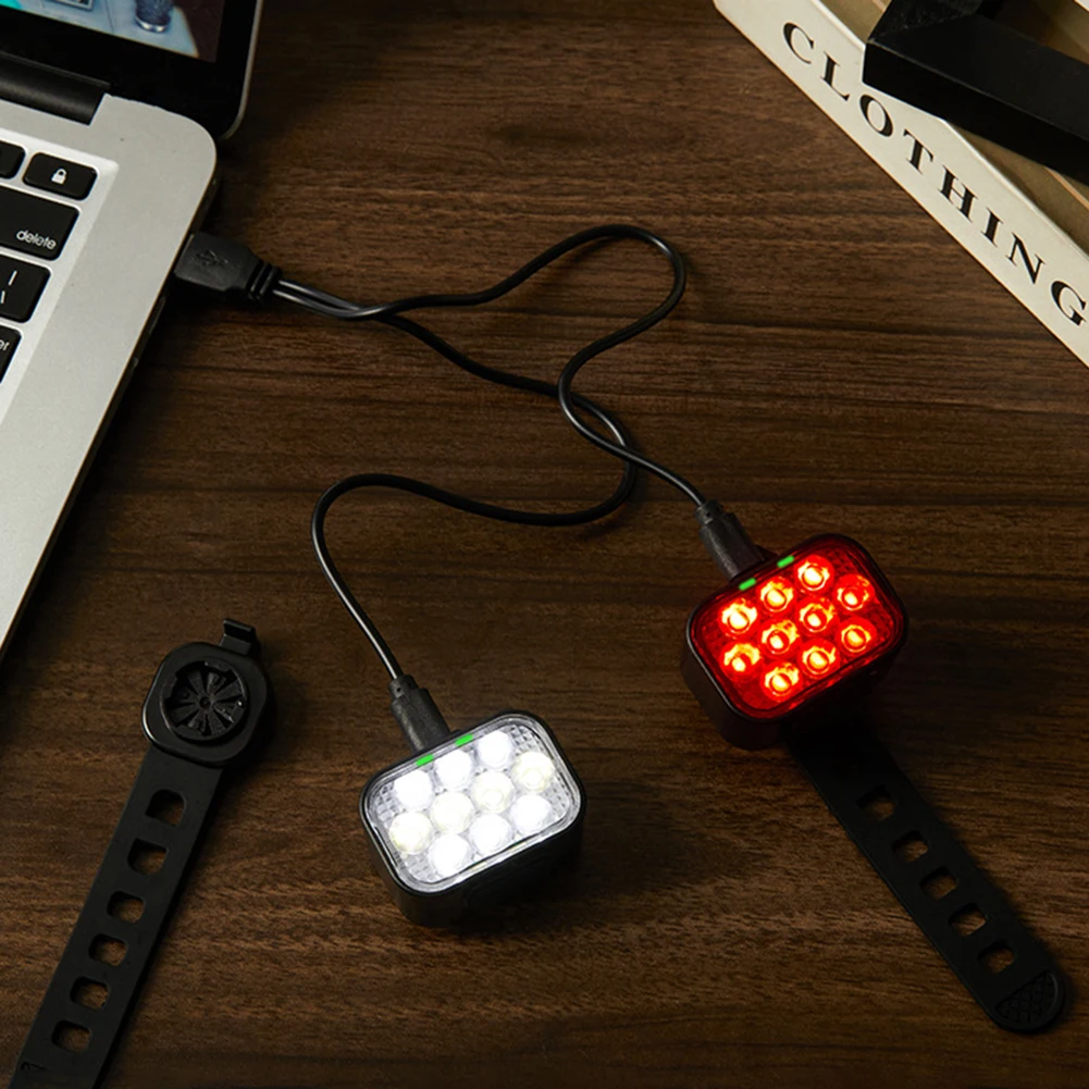 

Bicycle Rear Light Front Light 1100mAh LED Waterproof Taillights Bike Lamp USB Rechargeable MTB Road Bike Taillights Bike Parts