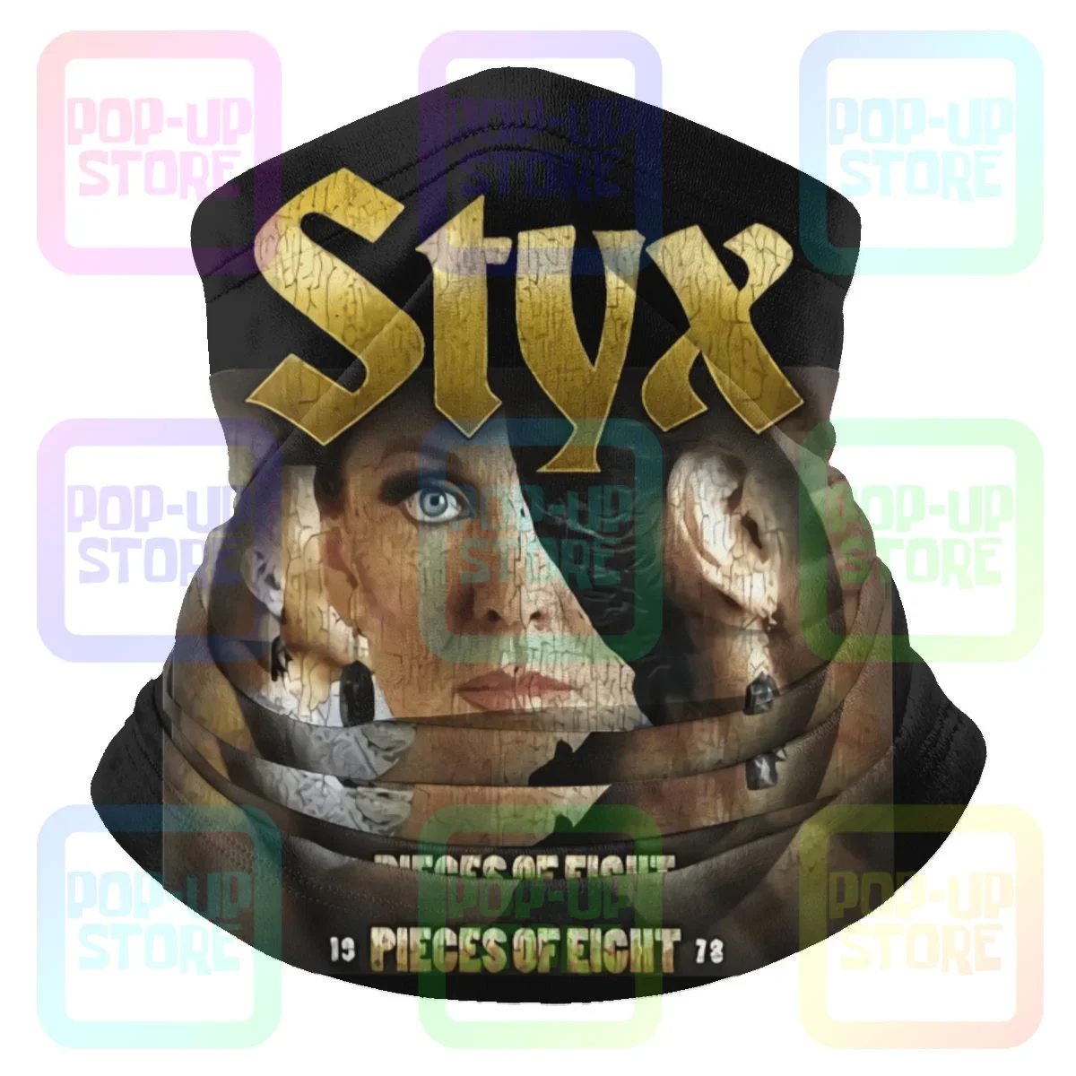 

Styx Pieces Of Eight Album Cover 1978 Rock Music Microfiber Neck Gaiter Bandana Scarf Ski Windproof Summer Fishing