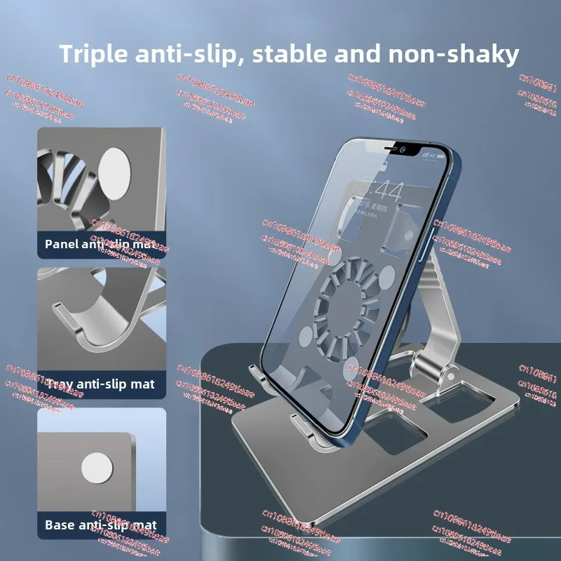 

Universal Phone Tablet Stand Cooler Aluminum Alloy Foldable Air Cooling Fan Holder for Gaming Live Streaming