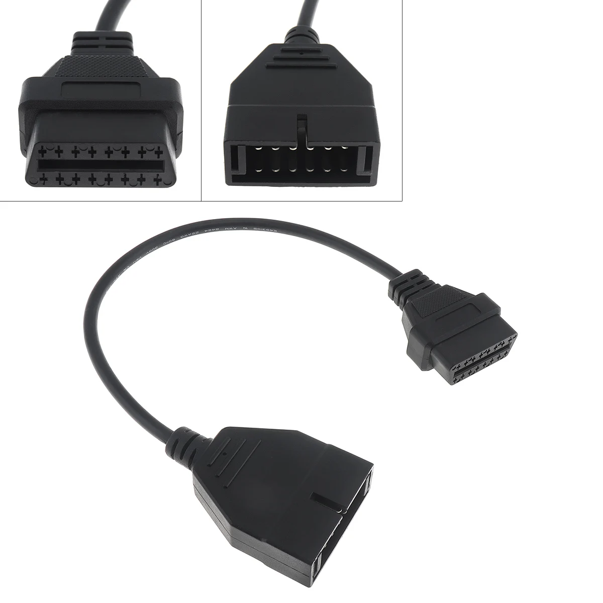 Plastic and Metal GM- 12 Pin to OBD1 OBD2 Connector 16 Pin Connector Cable Diagnostic Cable for GM- Vehicle Truck Cars