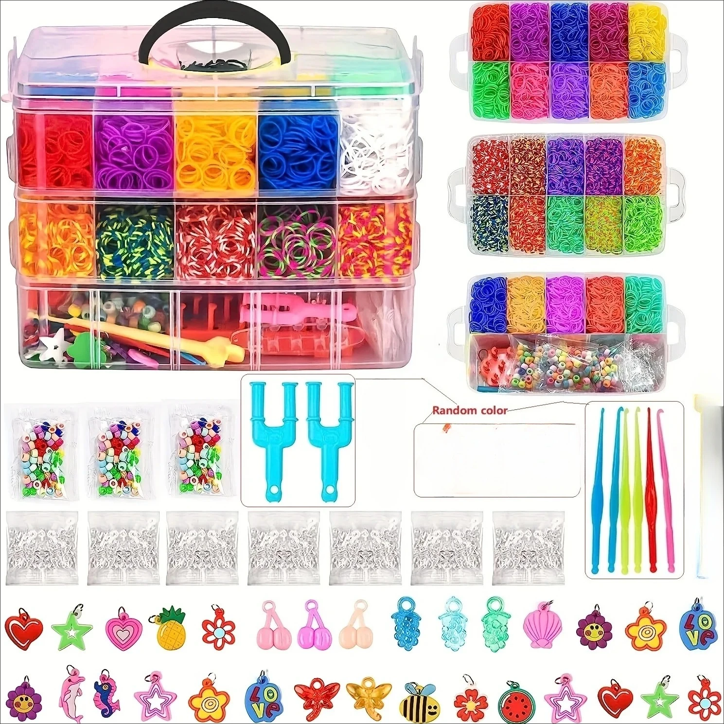Loom Band Kit, 15000+pcs Loom Rubber Bands DIY Friendship Bracelet Making Kit for Christmas Gifts, Female Birthday Presents