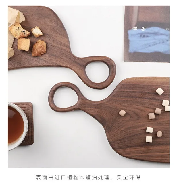 

Stylish Walnut Couple Cutting Board Solid Wood Handle Kitchen Fruit Board PremiumDurable