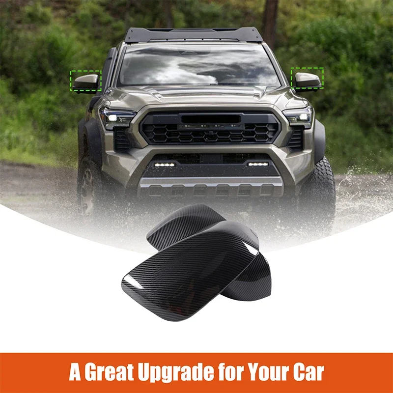 

For TOYOTA TACOMA 2024 2025 ABS Carbon Fiber Black Door Side Wing Rearview Mirror Cover Sticker Decoration Car accessories