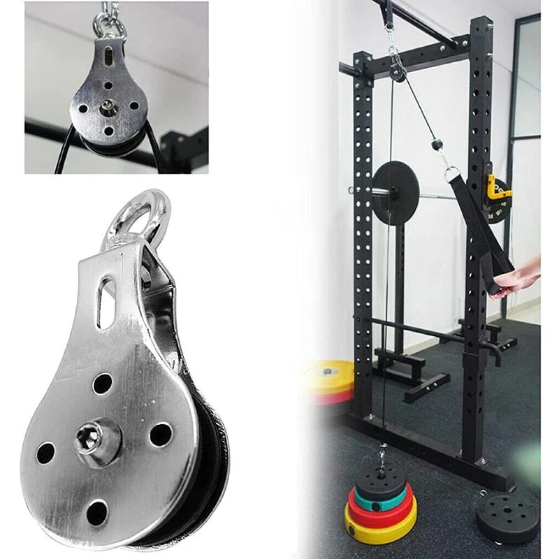 Gym Silence Cable Pulley, Rotation 360 Degree, Stainless Steel Surface, Smooth Durable Attachment, DIY Home Gym System