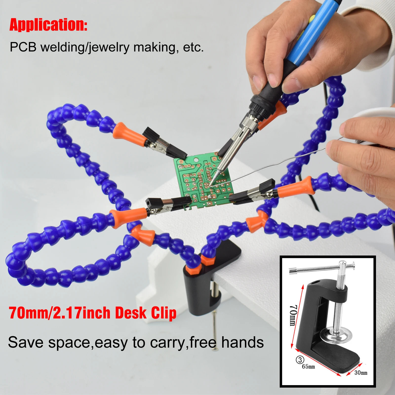 NEWACALOX Table Clamp Soldering Iron Holder PCB Fixture Helping Hands Soldering Crafts Jewelry Hobby Workshop Helping Station