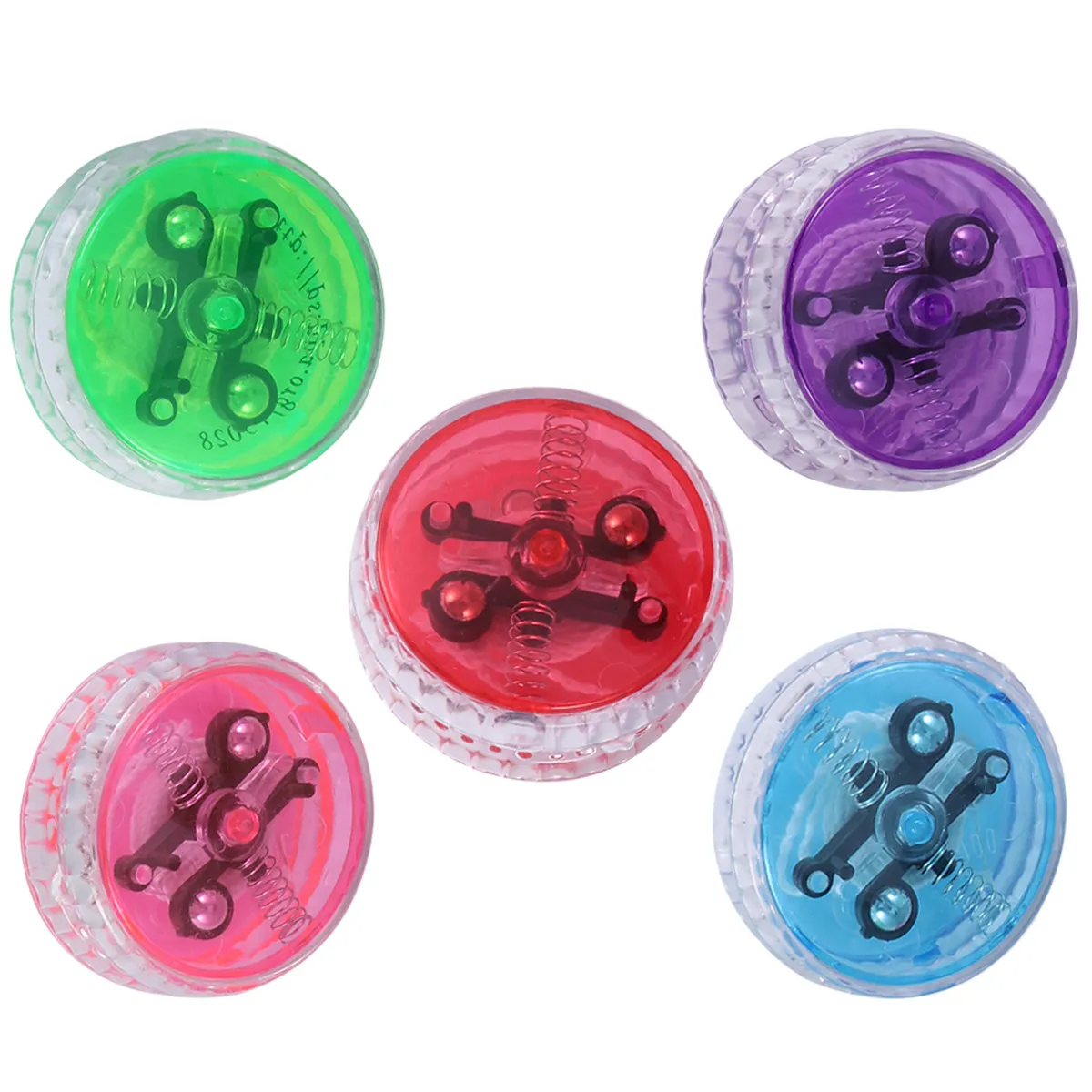5Pcs Light-Up LED Yo-Yo Ball Glow Plastic Pull Line Learn Tricks Improve Hand-Eye Coordination Gift for Kids Teens