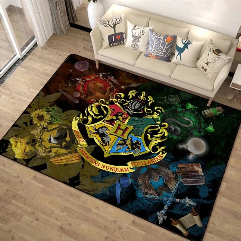 Potter Area Rugs Living Room Carpet Anti-slip Floor Mat Wizard School Rug HP Wizard Castle Books Home Decor Floor Mat HP Gift