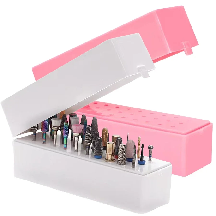30-Slot Nail Drill Bit Storage Case, Portable Organizer & Display Stand for Nail Art Burs, Salon Accessories
