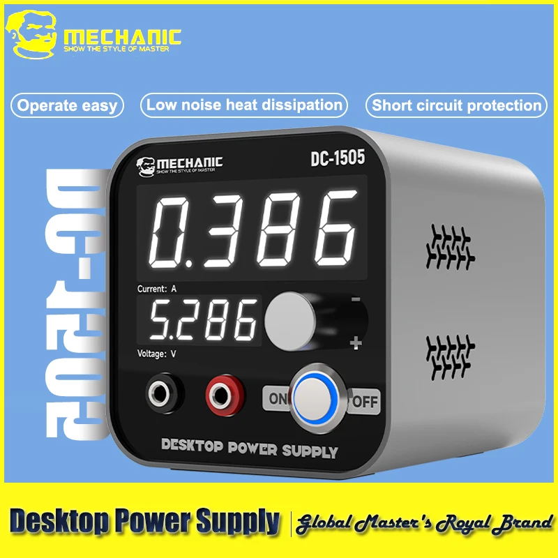 

MECHANIC DC1505 desktop power supply Heat dissipation LED display with multiple interfaces 110V 220V adjustable power supply