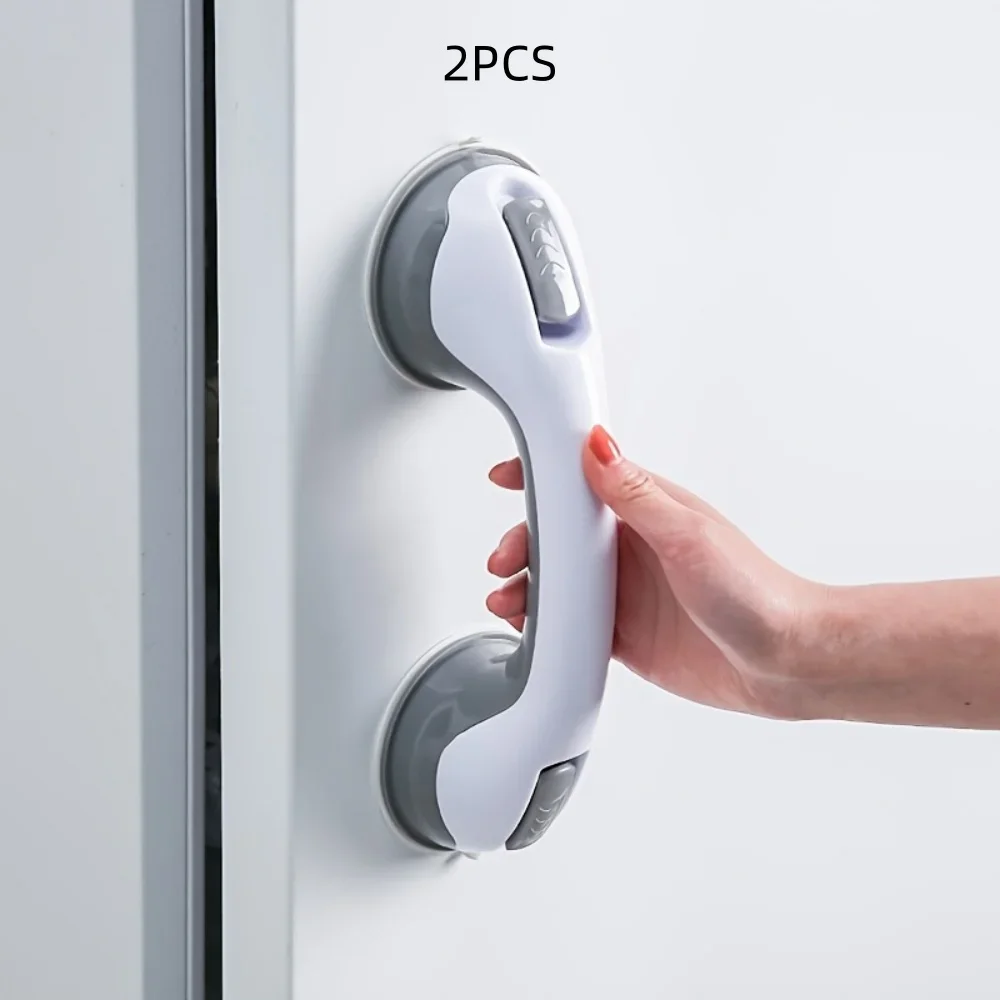 2 Pack Suction Grab Bars for Bathroom, No Drill Removable Anti-Slip Shower Handle for Elderly Kids Disabled Safety Support