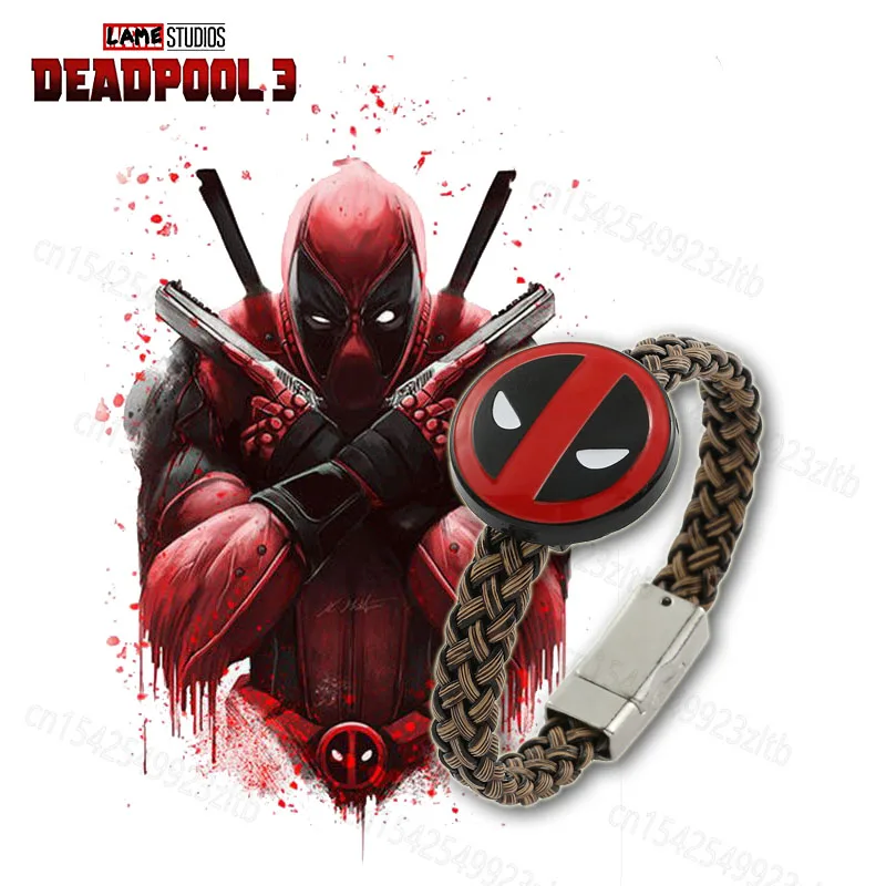 

Hot Movie Deadpool Braided Rope Bracelet Handmade Exquisite Magnetic Braided Rope Alloy Jewelry for Friends and Girlfriends Gift