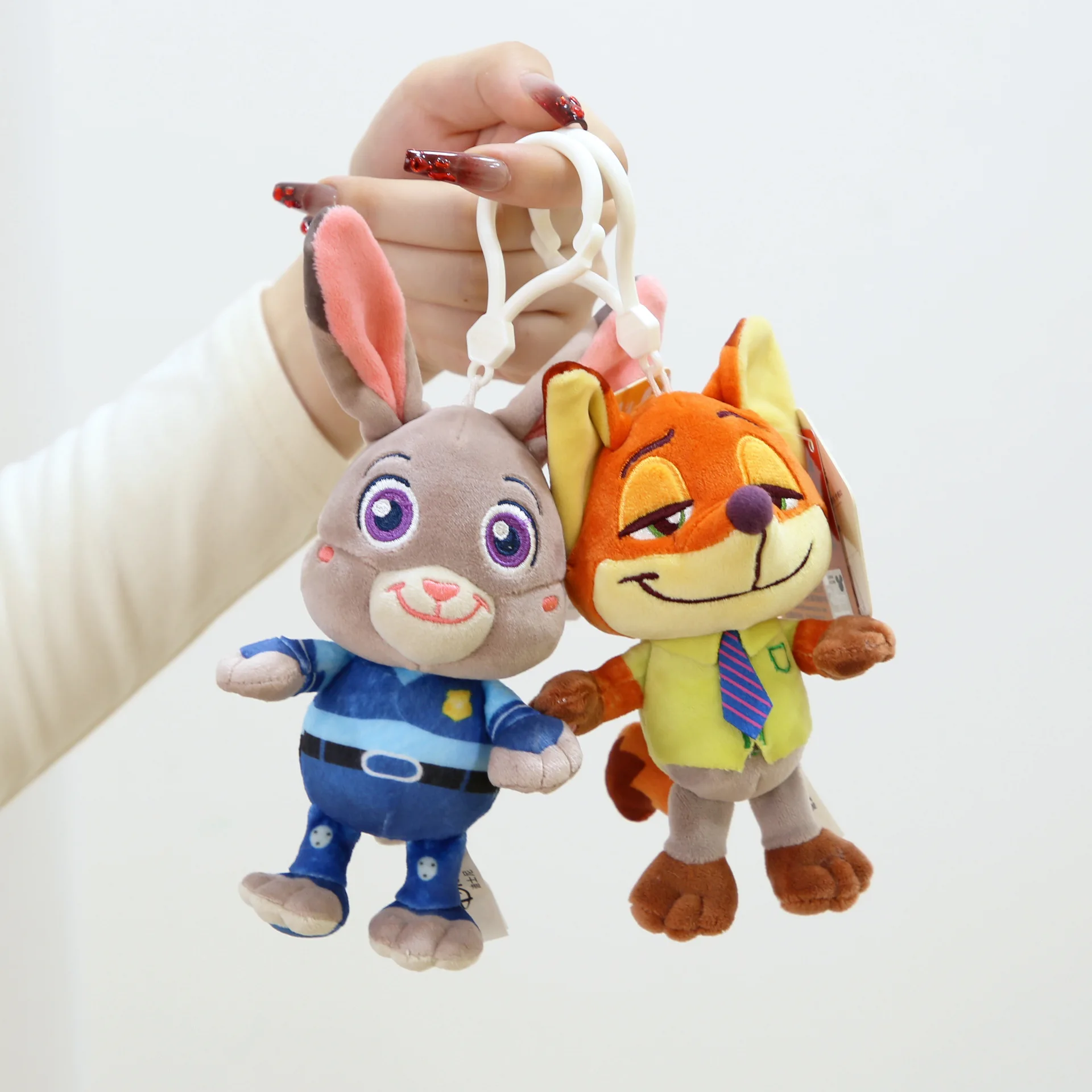 Kawaii Disney Anime Zootopia Judy Nick Peluche Portachiavi Ciondolo Cartoon Zaino Borsa Peluche Ciondolo Decorazione Regalo per bambini