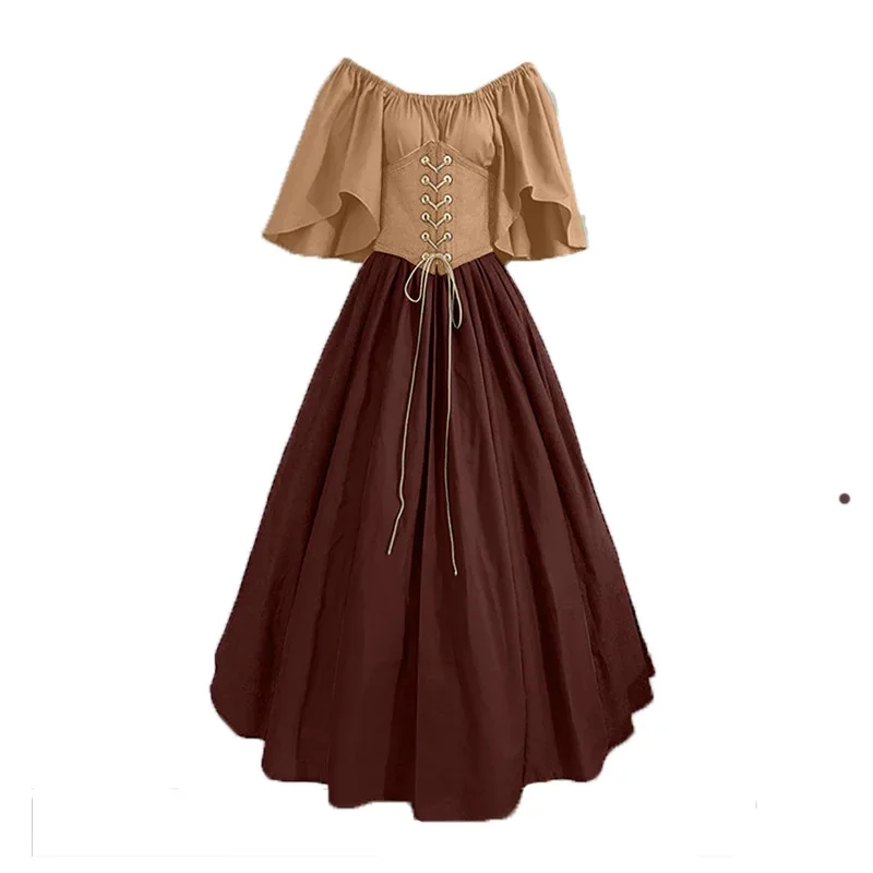 فستان مشد للقرون الوسطى نسائي ، قميص عصر النهضة ، زي قزم الغضب ، ثوب الكبار ، قزم منفوخ ، عيد الهالوين ، الجن ، 5XL