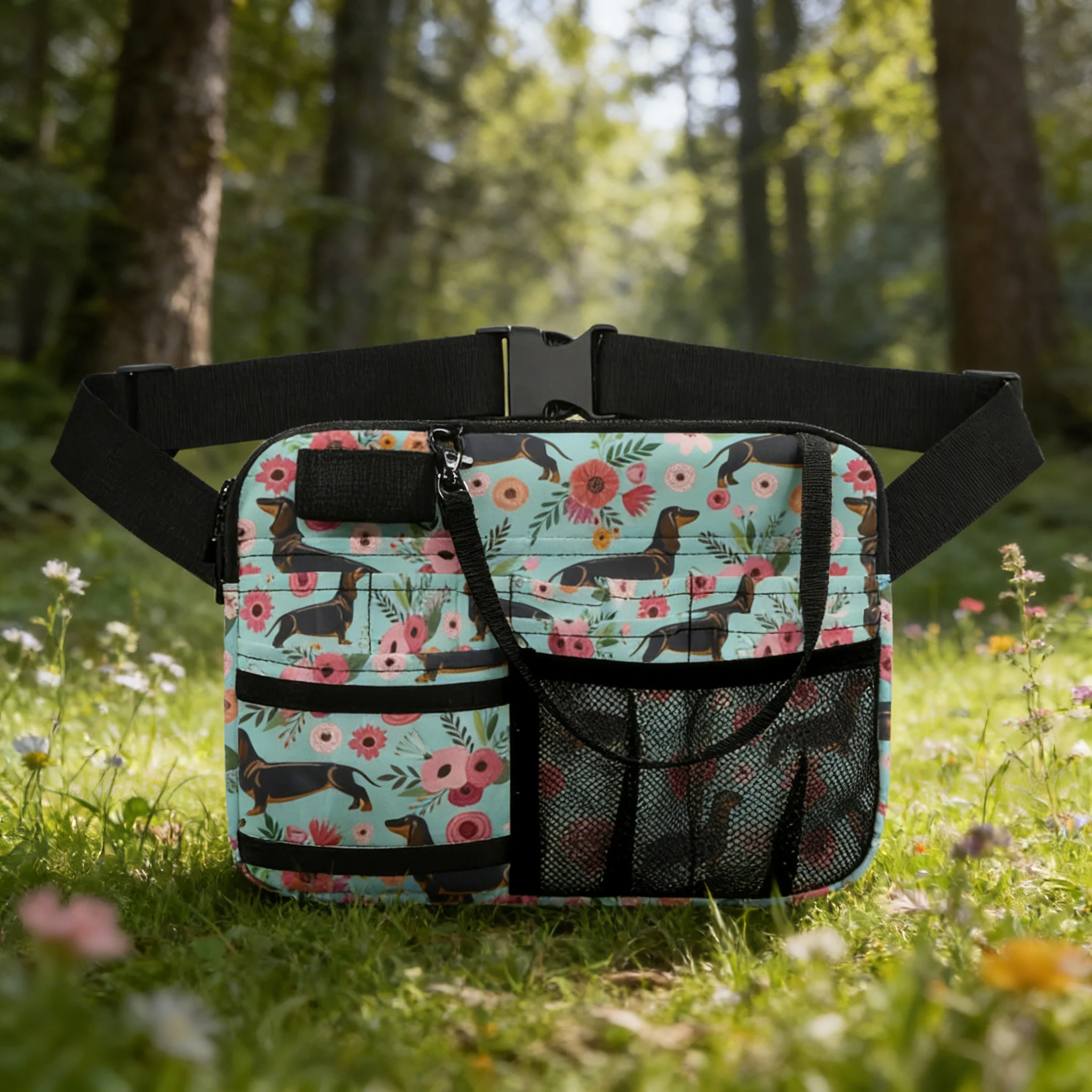 Cute Cartoon Nurse Medical Waist Bag, Multi-Layer Organizer, Waterproof for Nursing Students & Workers