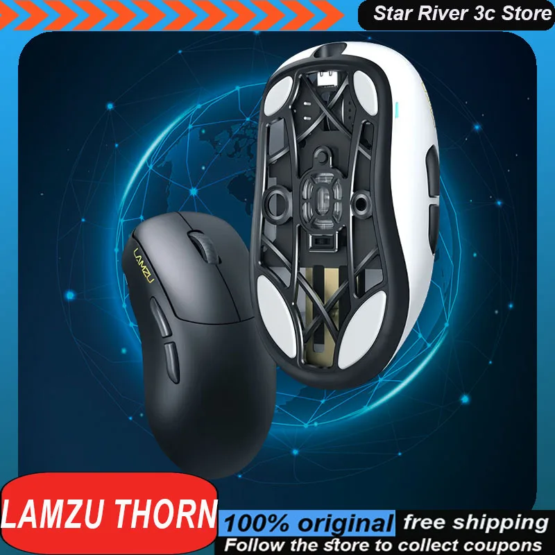 

Lamzu Thorn Wireless Mouse Pixart 3395 Sensor Ergonomics Lightweight Long Battery Life Customized Laptop Gaming Mouse Gift