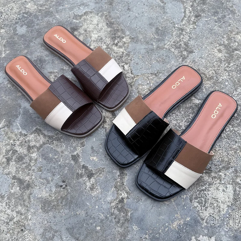 

Женские сандалии-слипоны большого размера, плоские, разноцветные, летние, с открытым носком, повседневные, для дома и улицы, из полиуретана