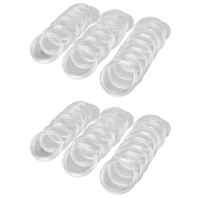 DT19 200 Pcs 21mm Round Clear Plastic Coin Holder Capsules, Display Cases Storage Box, for Coin Collection, Transparent