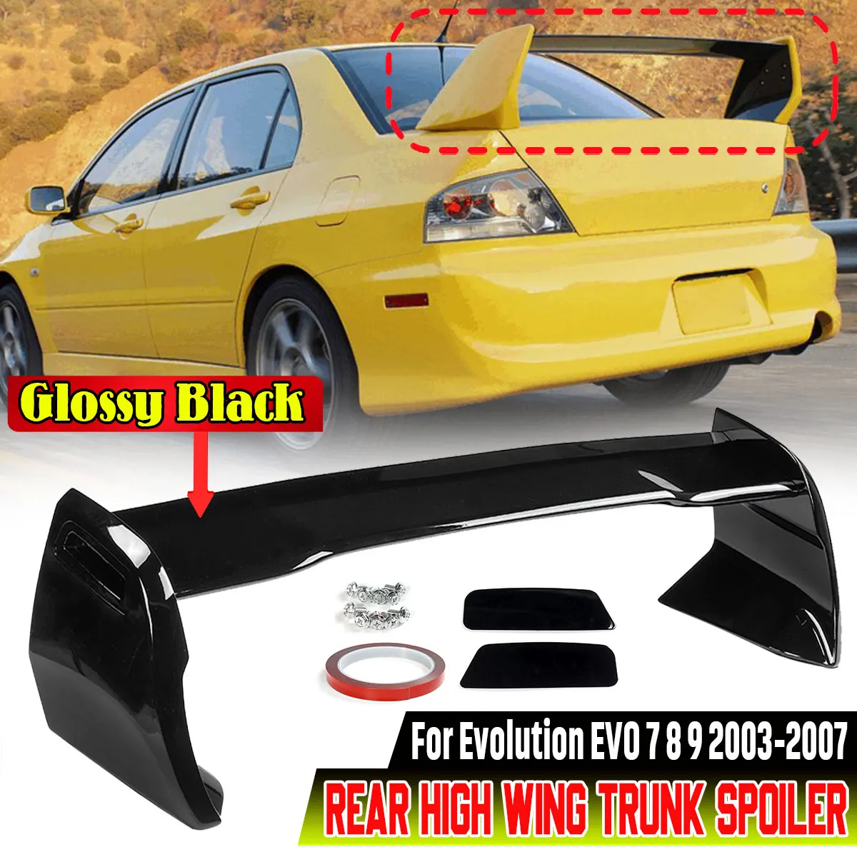 

New Car Rear Spoiler Wing Lip Extension For Mitsubishi Lancer Evolution EVO 7 8 9 2003-2007 Rear Trunk Boot Spoiler Lip Wing