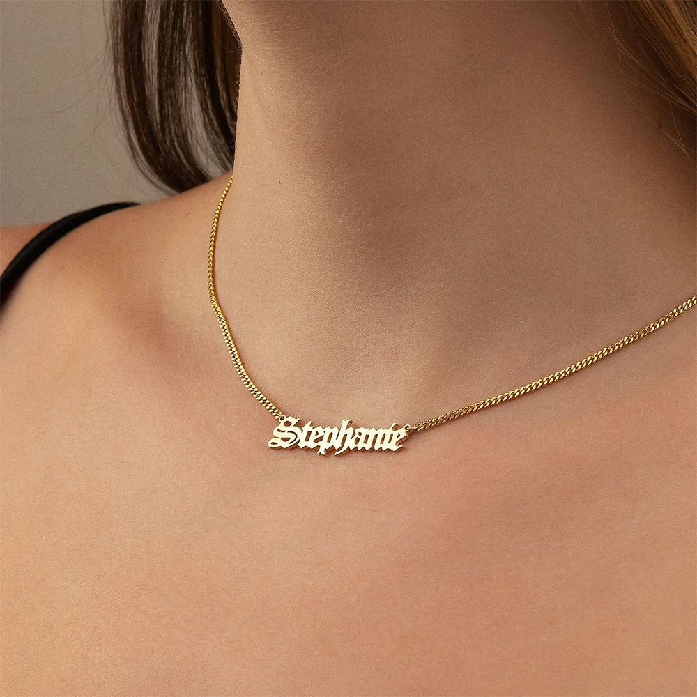 55cm Custom Gothic Name Neckla - Women Accessories Name In English review and price