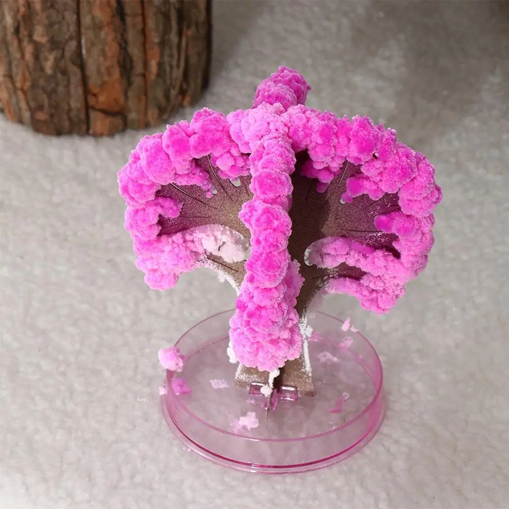 Artificial Trees Decorative Science Toys Magic Growing Tree Japan Desktop Cherry Blossom Sakura Crystal Trees Magically Paper