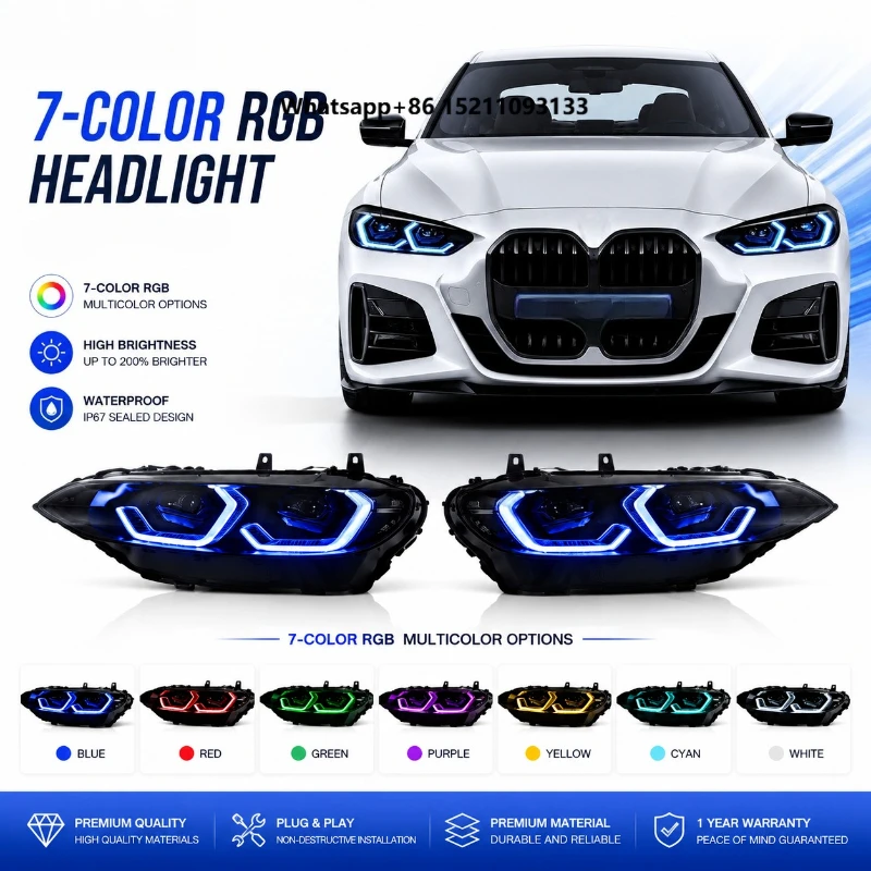 

Customizable RGB Color LED Headlights