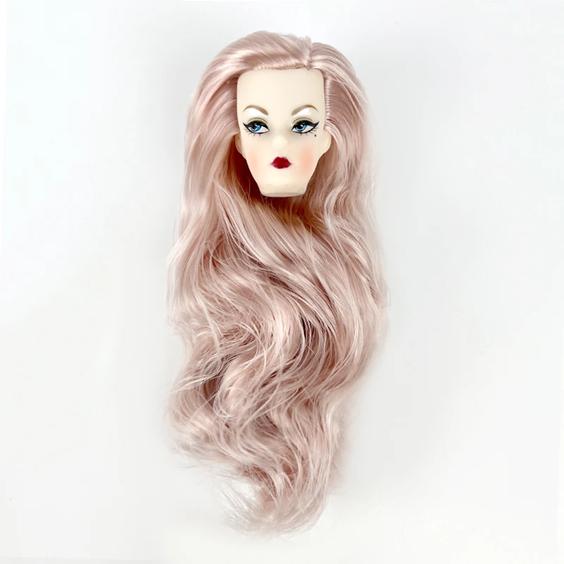 Colorful Wavy Curly Hair Fashion Doll Head For 11.5\