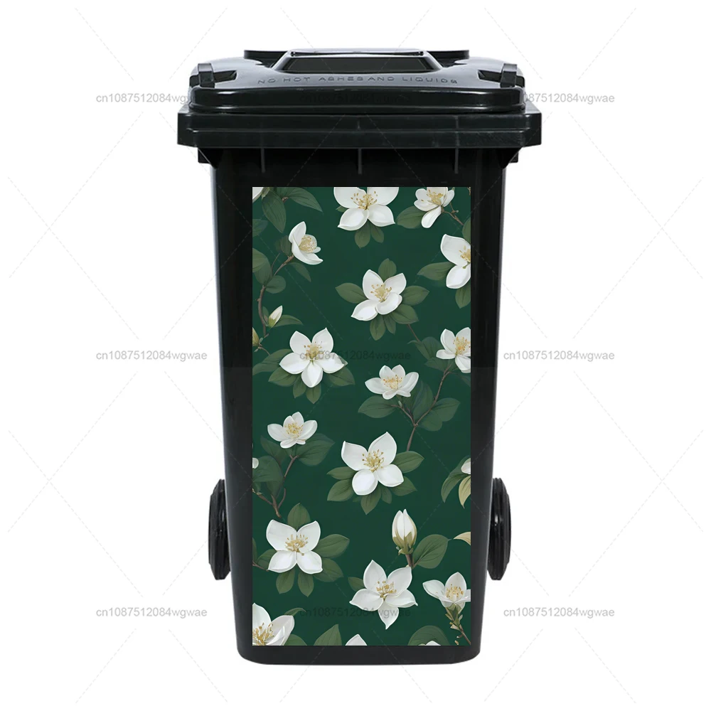 PVC Recycle Trash Bin Sticker,Elegant Patterns, wall paintings, PVC waterproof stickers, home stickers wheelie bin stickers