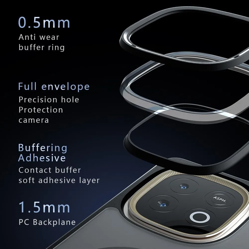 حافظة لهاتف Vivo Y300t / iQOO Z10 Turbo/iQOO Z10 Turbo Pro مغناطيسية مضادة للسقوط [TPU+PC لوحة الكترونية معززة] غطاء 2 في 1