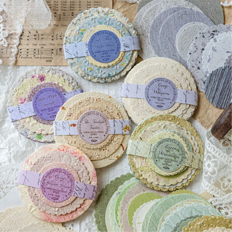 Letterpress Round Material Paper Paper Between Discs Series Light Retro Hand Account DIY Collage Base Background Paper