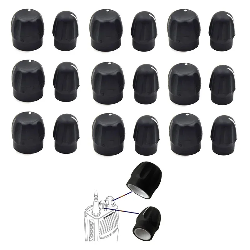 

Lot 10 Pair Volume and Channel Selector Knob For Motorola GP328 GP338 GP3688 CP040 EP350 EP450 PRO5150 HT750 Radio Walkie Talkie